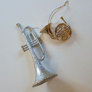 Christmas Ornaments - Silver and Gold Musical Instrument Ornaments